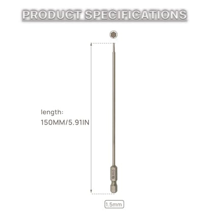 RC Hex Bit 6 Inch Power Bits 4mm for Screwgun/Power Drill(1.5MM X 3PCS) | High-speed Steel Precision Screwdriver Bits,Hex Head Allen Wrench Drill Bit Set,Magnetizable Tips,S2 alloy steel - size: 1.5MM X 3PCS