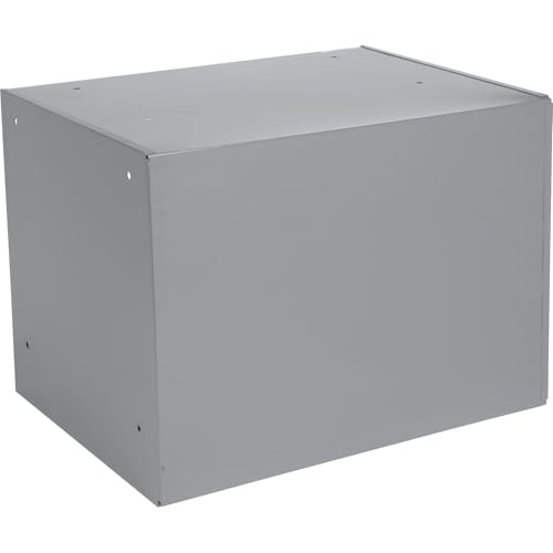Global Industrial Durham Steel Compartment Box Rack, 20"L x 15-3/4"W x 15"H | Four Adjustable Divider Compartment Boxes, 18"L x 12"W x 3"H Boxes