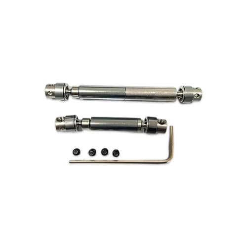 RC Car Accessories Compatible with HOBBYPLUS CR-18P for Rock for TRX4 for Redcat 4WD 1/18 RC Crawler Car Parts 2pcs Metal Center Drive Shaft Set(Silver) - color: Silver