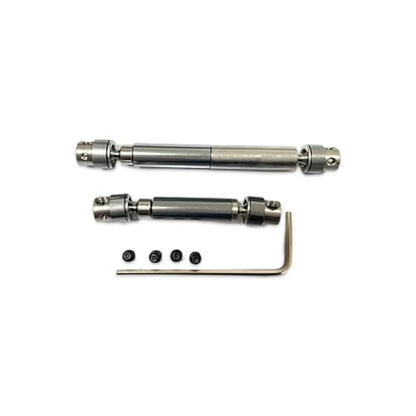 Rc Parts Compatible with HOBBYPLUS CR-18P for Rock for TRX4 for Redcat 4WD 1/18 RC Crawler Car Parts 2pcs Metal Center Drive Shaft Set - color: Silver