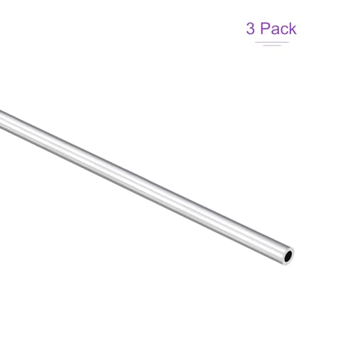 DMiotech 3Pack (3mm OD x 2mm ID) 6063 Aluminum Round Tube 300mm Length Industry Metal Tubing for Machinery Frame Construction DIY Projects - size: 3mm x 2mm x 300mm