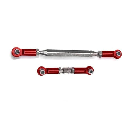 RC Car Rod Linkage Compatible with MN D90 D99 for MN-90 FJ-45 1/12 RC Car Crawler Metal Adjustable Steering Linkage Servo Link Pull Rod Turnbuckle(Red) - color: Red