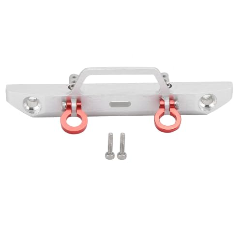 1/24 RC Car Front Bumper, Aluminum Alloy Metal Bumper Upgrade Parts Accessories with 2 Screw for SCX24 90081 RC Crawler Car (Silver) - color: Silver