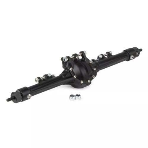 Aluminum Front & Rear Axles CNC Complete Axle Set for 1/10 RC Crawler Car Axial SCX10 II 90046 90047 Upgrade Parts (Black) - color: Black