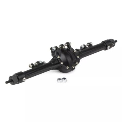 Aluminum Front & Rear Axles CNC Complete Axle Set for 1/10 RC Crawler Car Axial SCX10 II 90046 90047 Upgrade Parts (Black) - color: Black