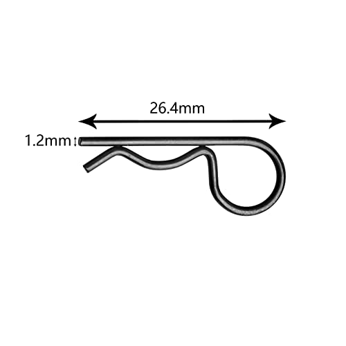 50pcs FriHobby RC Body Clips with Pull Tabs RC Pins Compatible with Slash Arrma Axial SCX10 Redcat Losi Tamiya HPI HSP Himoto 1/8 1/10 1/12 1/14 RC Car (Black) - color: Black