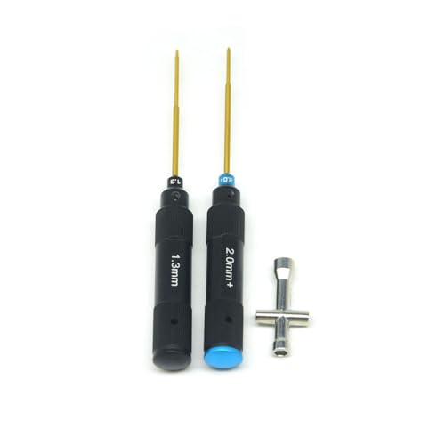 RC Aluminum Tool Set for AXIAL 1/30 SCX30 RC Crawler Car, Hex 1.3mm, PH 2.0mm, Mini Box Nut, Gold Titanium Coated Tips (RC Mini Tool Set) - color: Rc Mini Tool Set