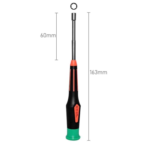 Precision 4.5mm Metric Hex Nut Driver Socket Wrench Screwdriver with 60mm Cr-V Steel Round Shaft for RC Car Repair Tool