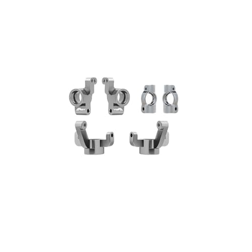 Alum Front Steering Knuckles, Caster Blocks C Hubs and Rear Hubs Compatible with Losi 1/24 Micro-B 1/28 Micro-T Upgrades Part Gray