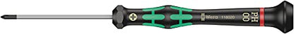 Wera 2035/6 A Kraftform Micro Slotted/Phillips Electronics Screwdriver Set and Rack, 6-Pieces - size: Slotted/Phillips: One Size