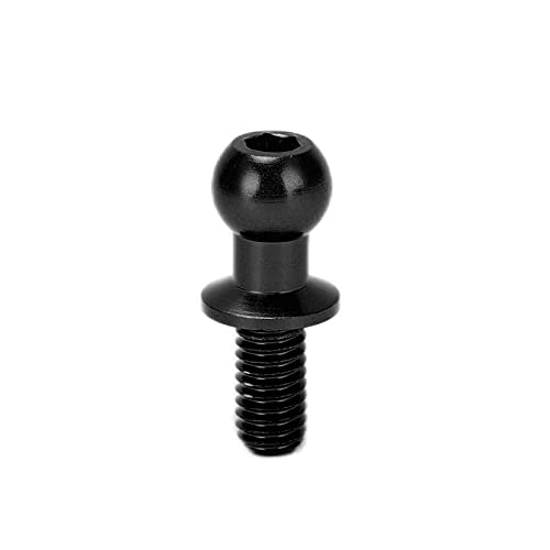 Dilwe 10pcs RC Aluminum Alloy Ball Link Track Rod Ball Screw Link Rod Shock Absorber End Compatible with TT01 TT02 RC Car(Black)