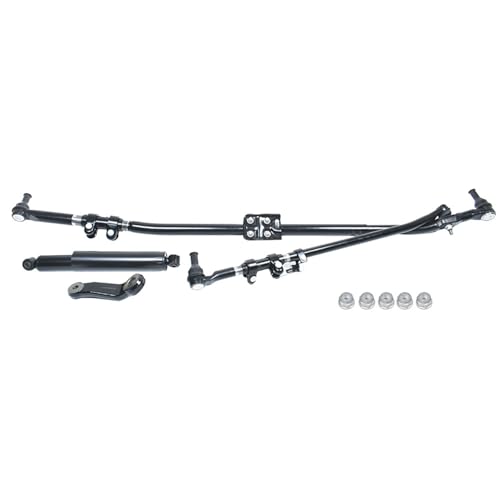 Silscvtt Steering Linkage Drag Link Tie Rod Upgrade Pitman Arm and Damper Drag Kit Replacement for Ram 1500/2500/3500 Pickup 4 x 4 Model 2003-2013