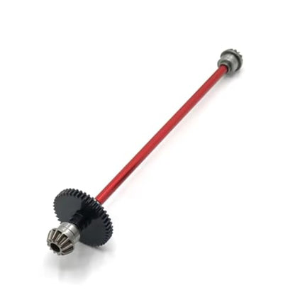 for Wltoys for 144001 144002 144010 1/14 Center Drive Shaft Assembly Steel Reduction Gear 27T Motor Gear RC Car Upgrade Parts RC Car Repair Kit(Red) - color: Red