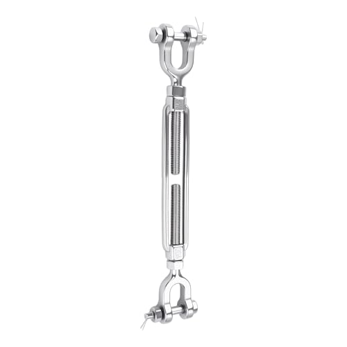 5/16 Turnbuckle Heavy Duty 304 Stainless Steel Turnbuckle Tensioner, 2100 lbs Working Load Limit, Jaw and Jaw Turnbuckles for Cables Wire Shade Sail Deck Ground Anchor - size: 5/16"(M8)-1PCS