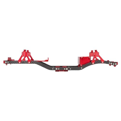 Upgrade Parts Compatible with SCX10 Chassis Set for 1/10 RC Crawler with 4.3mm Carbon Fiber Rails Aluminum Brace Adjustable Shock Mount Radio Box Battery Tray(Color:4) - color: 4