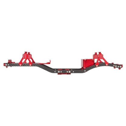 Upgrade Parts Compatible with SCX10 Chassis Set for 1/10 RC Crawler with 4.3mm Carbon Fiber Rails Aluminum Brace Adjustable Shock Mount Radio Box Battery Tray(Color:4) - color: 4