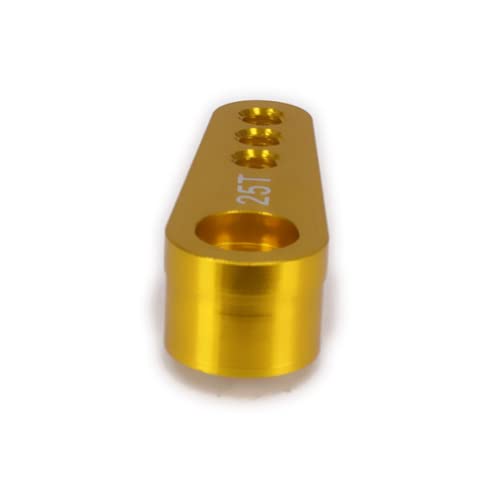 Aluminum 25T Steering Servo Horn Arm,RC Steering Servo Arm Horn for RC 1:8 1:10 Model Car/Boat Futaba HSP HPI Wltoys Himoto Redcat Axial 3 pcs/Set（Yellow） - color: Yellow