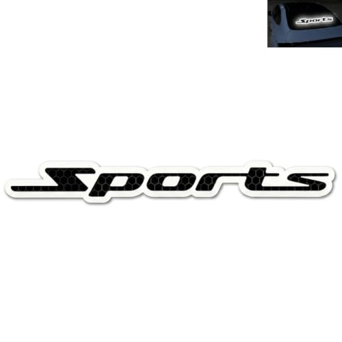Sports Style Reflective Car Sticker, 2.76" x 13.78" Waterproof Auto Body Bumper Rear Window Decal, Stylish Exterior Decoration, Universal for Most Cars SUVs Trucks (White) - color: White