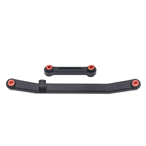 High Clearance Links Set Steering Rod Tie for AXIAL 1/24 SCX24 AXI00001 C10 AXI00002 Wrangler JLU AXI00006 Bronco Upgrades RC Crawler Car - color: Black