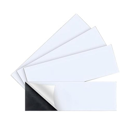 4 PCS Car Bumper Sticker, 12" x 4" Strong Sticky Self-Adhesive Car Decal, Easy to Cut DIY Auto Body Sheet, Paint-Safe for Most Cars SUVs Trucks Cover (White)