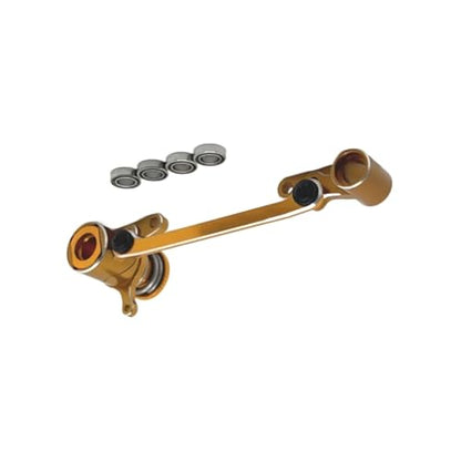 for Wltoys for 144001 144010 124007 124008 124016 124017 124018 124019 Metal Steering Assembly RC Car Upgrade Parts Accessories RC Car Repair Kit(Yellow) - color: Yellow
