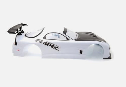 1/10 Scale RC Painted Drift Racing Touring OnRoad Car Body Shell, No Cut, 1:10 Scale, RX7 White (with Tail Wings) - style: With Tail Wings