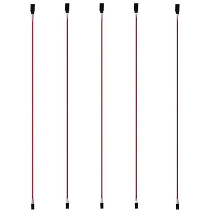 3-Pin Servo Extension Wire Lead Female to Male, JR Plug Connector, RC Servo Extension Wire Connectors, Remote Control Parts for RC Car Drone Quadcopter Aircraft ETC. (50cm-5pcs) - style: 50cm-5pcs