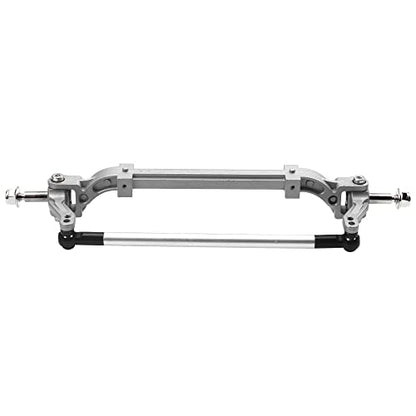 Metal Front Axle Steering Link Rod Pole Wheel Axle Compatible with Tamiya 1/14 RC Tractor Truck (Silver) - color: Silver