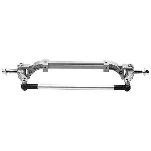 Metal Front Axle Steering Link Rod Pole Wheel Axle Compatible with Tamiya 1/14 RC Tractor Truck (Silver) - color: Silver