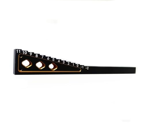 Aluminum RC Ride Height Gauge RC Measuring Tool for 1/8 1/10 Cars | 0.5mm precise markings for accurate height&droop setup, durable aluminum build, lightweight portable,fits 1/8 & 1/10 chassis - color: Black Gold