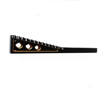 Aluminum RC Ride Height Gauge RC Measuring Tool for 1/8 1/10 Cars | 0.5mm precise markings for accurate height&droop setup, durable aluminum build, lightweight portable,fits 1/8 & 1/10 chassis - color: Black Gold