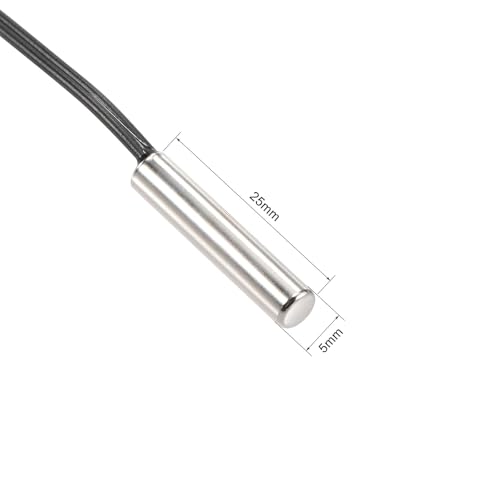 10K Temperature Sensor Probe, 3pcs 1 Meter Waterproof Temp Sensor Probe, Stainless Steel 3950 NTC Thermistor Sensor Probe, Digital Temp Transmitter Extension Cable