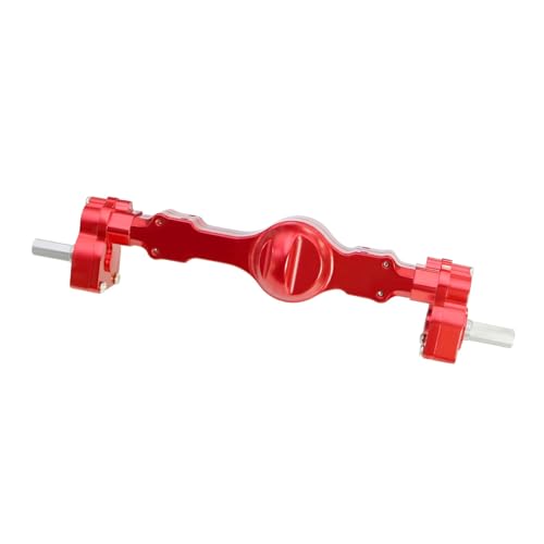 CNC Aluminum Front and Rear Portal Axle Assembly with Steel Gears for WPL C74 C14 C24 B14 B24 B16 B36 C64 1/10 1/16 RC Crawler Truck Upgrades Parts (Red Rear) - color: Red Rear