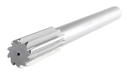 Accusize Industrial Tools 1-1/8'' H.S.S. M2 Straight Shank Straight Flute Chucking Reamer, Flute Length 2-7/8'', Oal 11'', 10 Flute, 5015-0305 | 1-1/8" HSS M2 Straight Shank Straight Flute Chucking Reamer, Flt Len 2-7/8", OAL 11", Right Hand Cut, 10 Flute