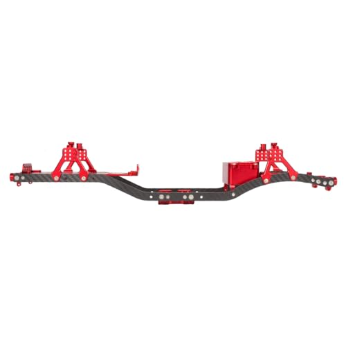 1/10 RC Crawler Carbon Fiber Girder 4.3mm CNC Metal Car Chassis Frame Body Kit for Axial SCX10 II Rock Off Road Truck Upgrade Parts (Red) - color: Red