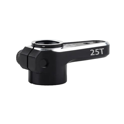7075 Aluminum 25T Micro Servo Horn with M1.4 Threaded Holes for REEFS RC 99 Micro Servo 1/24 Axial SCX24 AX24 Upgrades - color: Black