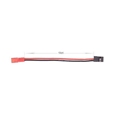 10pcs JR Futaba Male Servo Connector Plug to JST Female Adapter Cable 22awg 10cm Silicone Wire for RC Lipo Battery