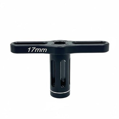 Amagogo Hexagonal Socket Wrench 17mm Nut Driver Vehicle Socket Tool Sandblasted Aluminum Finish Comfortable Grip Suitable for Tire Road Repairs, Black - color: Black