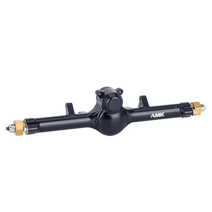AMK SCX24 Axles +8mm Wide CNC Aluminum Front & Rear Axle Set with Brass Steering Knuckles, 3-Section CVD Drive Shafts (52° Max Steering Angle) for Axial SCX24 1/24 RC Crawler Upgrade Parts
