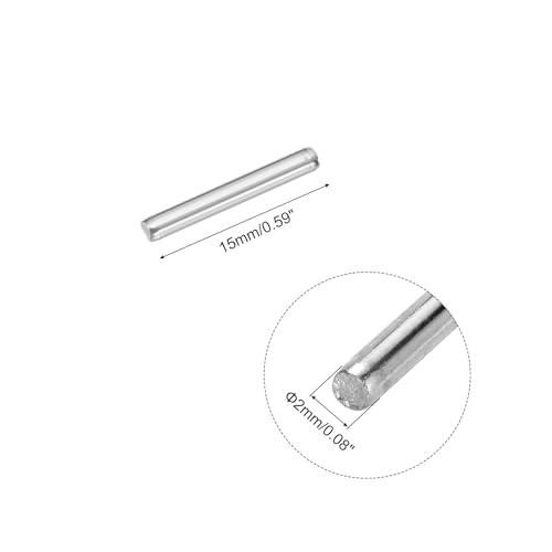 MECCANIXITY 40pcs 2mmx15mm Toys Shaft Round Rod Axles Drive Shaft for DIY RC Car Truck Boat Helicopter Model Part, Silver - size: 2mmx15mm