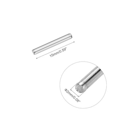 MECCANIXITY 40pcs 2mmx15mm Toys Shaft Round Rod Axles Drive Shaft for DIY RC Car Truck Boat Helicopter Model Part, Silver - size: 2mmx15mm