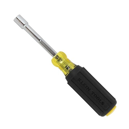 Klein Tools 65413M Metric Color-Coded Nut Driver, Hollow-Shaft, Heavy-Duty 13 mm Hex, Pass-Through Design, 6-Point Socket, and Cushion-Grip Handle - size: 13mm