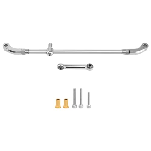 Stainless Steel +Aluminum Steering Linkage Set for 1/8 Losi LMT RC Monster Truck Metal Upgrade Parts (Silver) - color: Silver