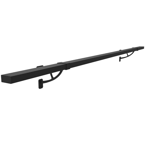 Foot Rail Kit–Wall Mounted Bar Railing Multiple Sizes (5 Feet) | Black Heavy Duty Metal Railing Hardware, Combined Installation and Sturdy Square Tube Design, for Restaurant, Bar,Office,Home - size: 5 Feet