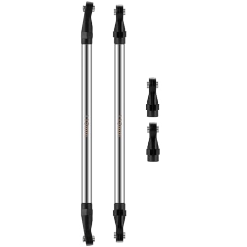 2Pcs Stainless Steel Link Rod Linkage Plastic Link Rod End，115mm | 55mm-155mm，Upgrade Parts，For Axial 1/10 SCX10 TRX4，RC Crawler Car - style: 115mm