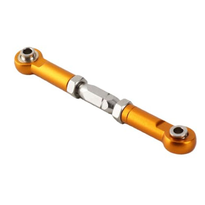 Tbest RC Pull Rod, 6Pcs Adjustable Servo Links Tie Rod Aluminum Alloy Turnbuckle Rod Linkage Set for RC Hobby Car Model(Gold)