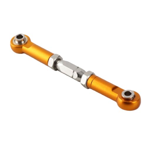 Tbest RC Pull Rod, 6Pcs Adjustable Servo Links Tie Rod Aluminum Alloy Turnbuckle Rod Linkage Set for RC Hobby Car Model(Gold)