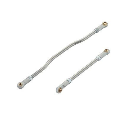 Compatible with Axial for Capra for Unlimited Trail RTR 1/10 RC Car Upgrade Parts Metal Adjustable Steering Links Kit Rod End RC Car Linkage(Silver) - color: Silver