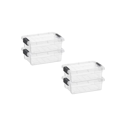 Superio Mini Storage Container Plastic Crayon Box Art Supplies and Sewing Case Stackable Clear Small Organizer for Beads, Stationery, Chalk, and Food, 0.7 Quart, 4 Pack - size: 0.7 Quarts, style: 4 Pack