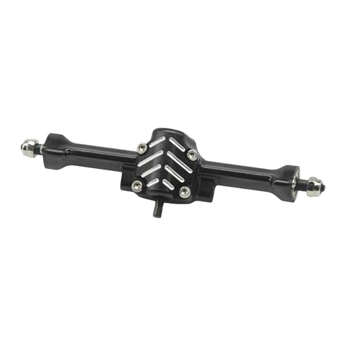Aluminum Front/Rear Axle with Brass Kunckles/Steering Link/Gear/Bearing/CVD Whole Set for SCX30 Cars Upgrade Parts BK: Black R: Red (Black) - color: Black